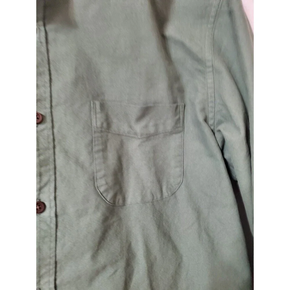 J.Crew Mens Shirt Slim Untucked Garment Dye Cotton Button Down Green Size Large